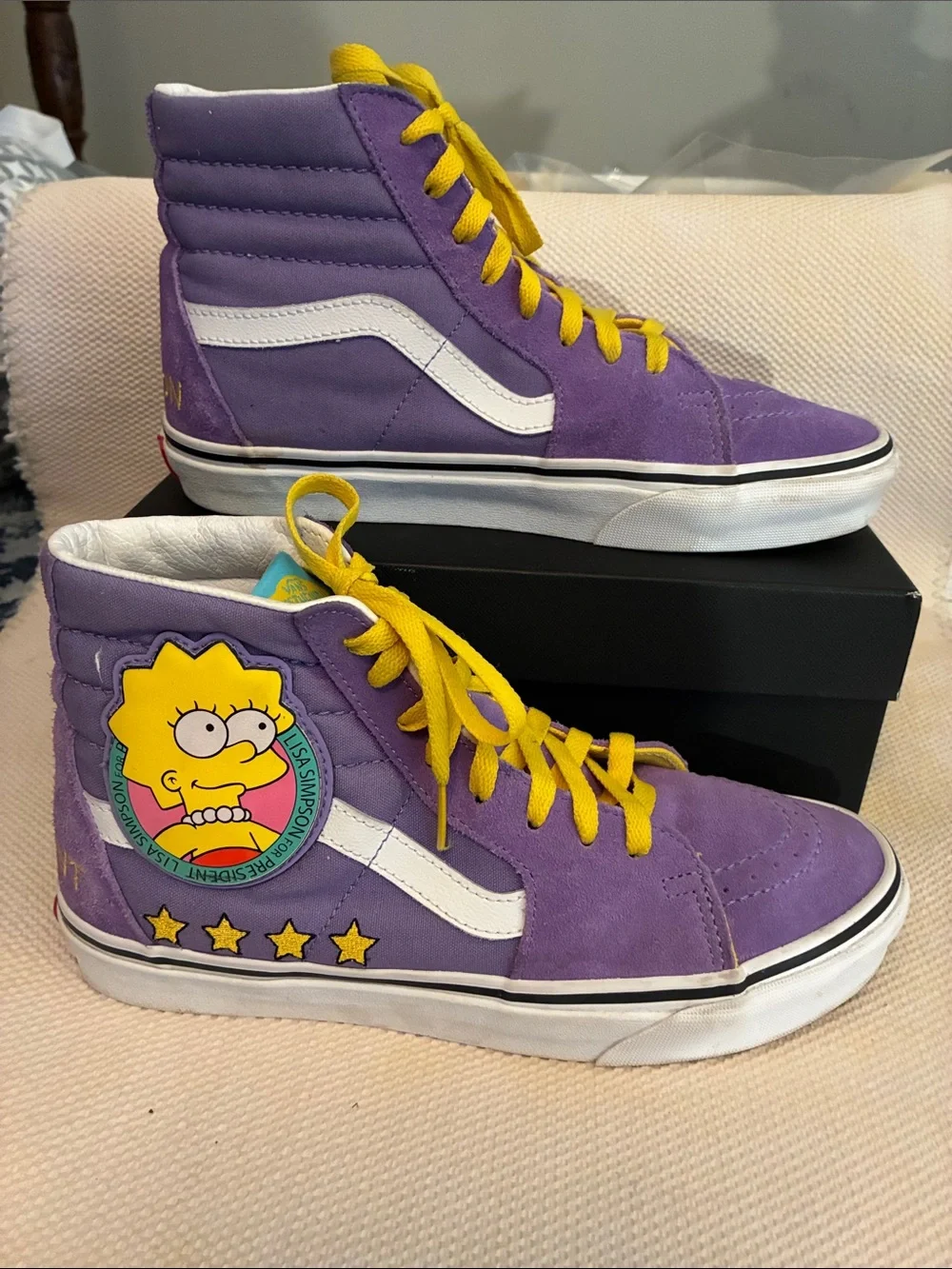 Vans Purple High-Top Sneakers SK8-Simpson’s Lisa4Pres Excellent,Vibrant graphics